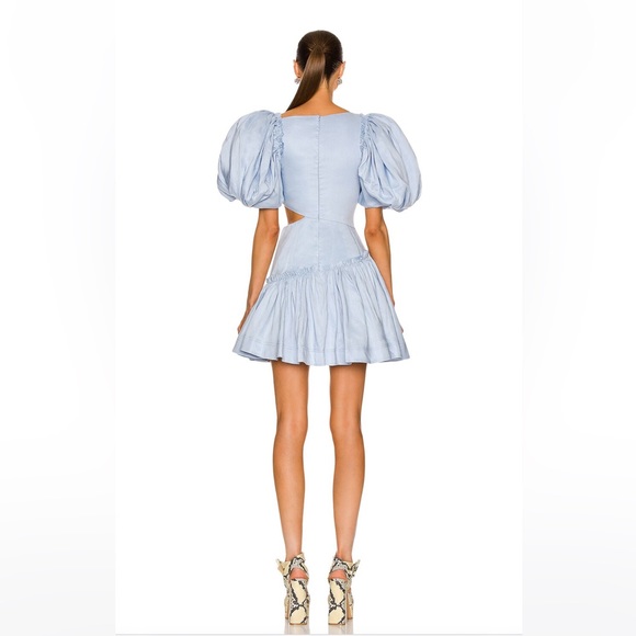 Aje Chateau Cut Out Mini Dress Sky Blue - Picture 9 of 9